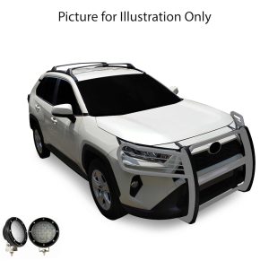 Black Horse Off Road Grille Guard, 3-Piece Modular, Polished, Stainless Steel, 1-1/2 Inch Diameter, With Brush Guard – 17A093904MSS-PLFB