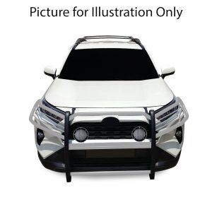 Black Horse Off Road Grille Guard, 3-Piece Modular, Polished, Stainless Steel, 1-1/2 Inch Diameter, With Brush Guard – 17A093904MSS-PLFB