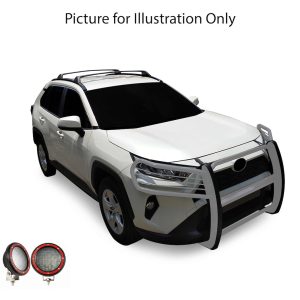 Black Horse Off Road Grille Guard, 3-Piece Modular, Polished, Stainless Steel, 1-1/2 Inch Diameter, With Brush Guard – 17A093904MSS-PLFR