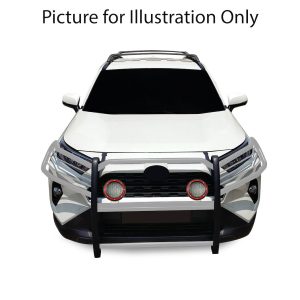Black Horse Off Road Grille Guard, 3-Piece Modular, Polished, Stainless Steel, 1-1/2 Inch Diameter, With Brush Guard – 17A093904MSS-PLFR