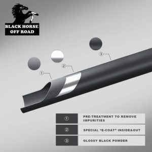 Black Horse Off Road Grille Guard, Polished, Stainless Steel, Modular, 1-1/2 Inch Diameter, With Brush Guard, Without Skid Plate – 17A037400MSS