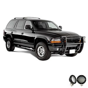 Black Horse Off Road Grille Guard, 3-Piece Modular, Powder Coated, Steel, 1-1/2 Inch Diameter, With Brush Guard, Without Skid Plate – 17BH23MA-PLFB
