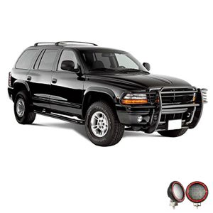 Black Horse Off Road Grille Guard, 3-Piece Modular, Powder Coated, Steel, 1-1/2 Inch Diameter, With Brush Guard, Without Skid Plate – 17BH23MA-PLFR