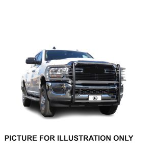 Black Horse Off Road Grille Guard, 3-Piece Modular, Polished, Stainless Steel, 1-1/2 Inch Diameter, With Brush Guard, Without Skid Plate – 17DG113MSS