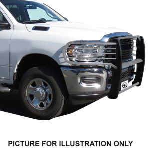 Black Horse Off Road Grille Guard, 3-Piece Modular, Polished, Stainless Steel, 1-1/2 Inch Diameter, With Brush Guard, Without Skid Plate – 17DG113MSS