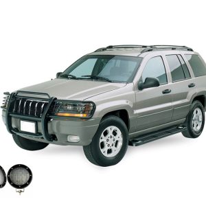 Black Horse Off Road Grille Guard, 3-Piece Modular, Powder Coated, Steel, 1-1/2 Inch Diameter, With Brush Guard, Without Skid Plate – 17EB26MA-PLFB
