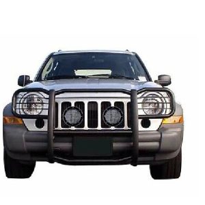 Black Horse Off Road Grille Guard, 3-Piece Modular, Powder Coated, Steel, 1-1/2 Inch Diameter, With Brush Guard, Without Skid Plate – 17EH26MA-PLFB