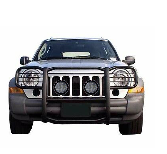 Black Horse Off Road Grille Guard, 3-Piece Modular, Powder Coated, Steel, 1-1/2 Inch Diameter, With Brush Guard, Without Skid Plate – 17EH26MA-PLFB
