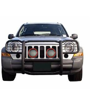 Black Horse Off Road Grille Guard, 3-Piece Modular, Powder Coated, Steel, 1-1/2 Inch Diameter, With Brush Guard, Without Skid Plate – 17EH26MA-PLFR