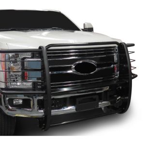 Black Horse Off Road Grille Guard, Powder Coated, Cold Rolled Steel, 1-1/2 Inch Diameter, With Brush Guard, Without Skid Plate – 17FB28MA