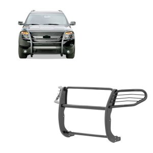 Black Horse Off Road Grille Guard, Powder Coated, Cold Rolled Steel, 1-1/2 Inch Diameter, Without Brush Guard, Without Skid Plate – 17FJ30MA