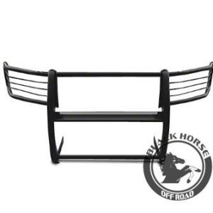 Black Horse Off Road Grille Guard, Powder Coated, Cold Rolled Steel, 1-1/2 Inch Diameter, Without Brush Guard, Without Skid Plate – 17FJ30MA
