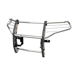 Black Horse Off Road Grille Guard, 3-Piece Modular, Polished, Stainless Steel, 1-1/2 Inch Diameter, With Brush Guard, Without Skid Plate – 17FJ31MSS