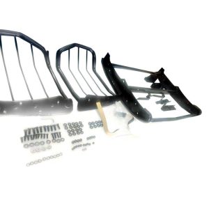 Black Horse Off Road Grille Guard, 3-Piece Modular, Powder Coated, Steel, 1-1/2 Inch Diameter, With Brush Guard, Without Skid Plate – 17FO35MA
