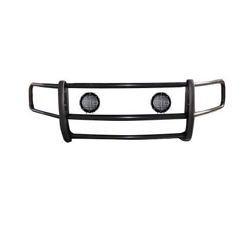Black Horse Off Road Grille Guard, Spartan™, 3-Piece Modular, Powder Coated, Steel, 1-1/2 Inch Diameter, With Brush Guard – 17FOTRMA-PLFB