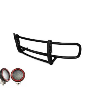 Black Horse Off Road Grille Guard, Spartan™, 3-Piece Modular, Powder Coated, Steel, 1-1/2 Inch Diameter, With Brush Guard – 17FOTRMA-PLFR