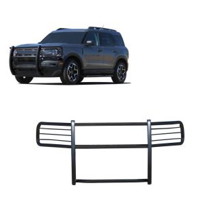 Black Horse Off Road Grille Guard, Powder Coated, Cold Rolled Steel, 1-1/2 Inch Diameter, With Brush Guard, Without Skid Plate – 17FP11MA