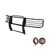 Black Horse Off Road Grille Guard, 3-Piece Modular, Powder Coated, Steel, 1-1/2 Inch Diameter, With Brush Guard, Without Skid Plate – 17FP26MA-PLFR