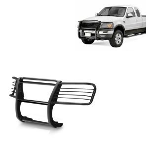 Black Horse Off Road Grille Guard, 3-Piece Modular, Semi-Gloss Powder Coat, Steel, 1.5 Inch Bar Diameter, With Brush Guard – 17FP27MA