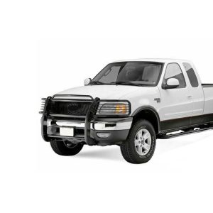 Black Horse Off Road Grille Guard, 3-Piece Modular, Semi-Gloss Powder Coat, Steel, 1.5 Inch Bar Diameter, With Brush Guard – 17FP27MA