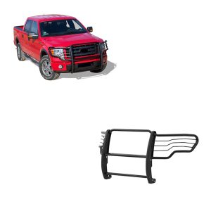 Black Horse Off Road Grille Guard, Powder Coated, Cold Rolled Steel, 1-1/2 Inch Diameter, Without Brush Guard, Without Skid Plate – 17FP30MA