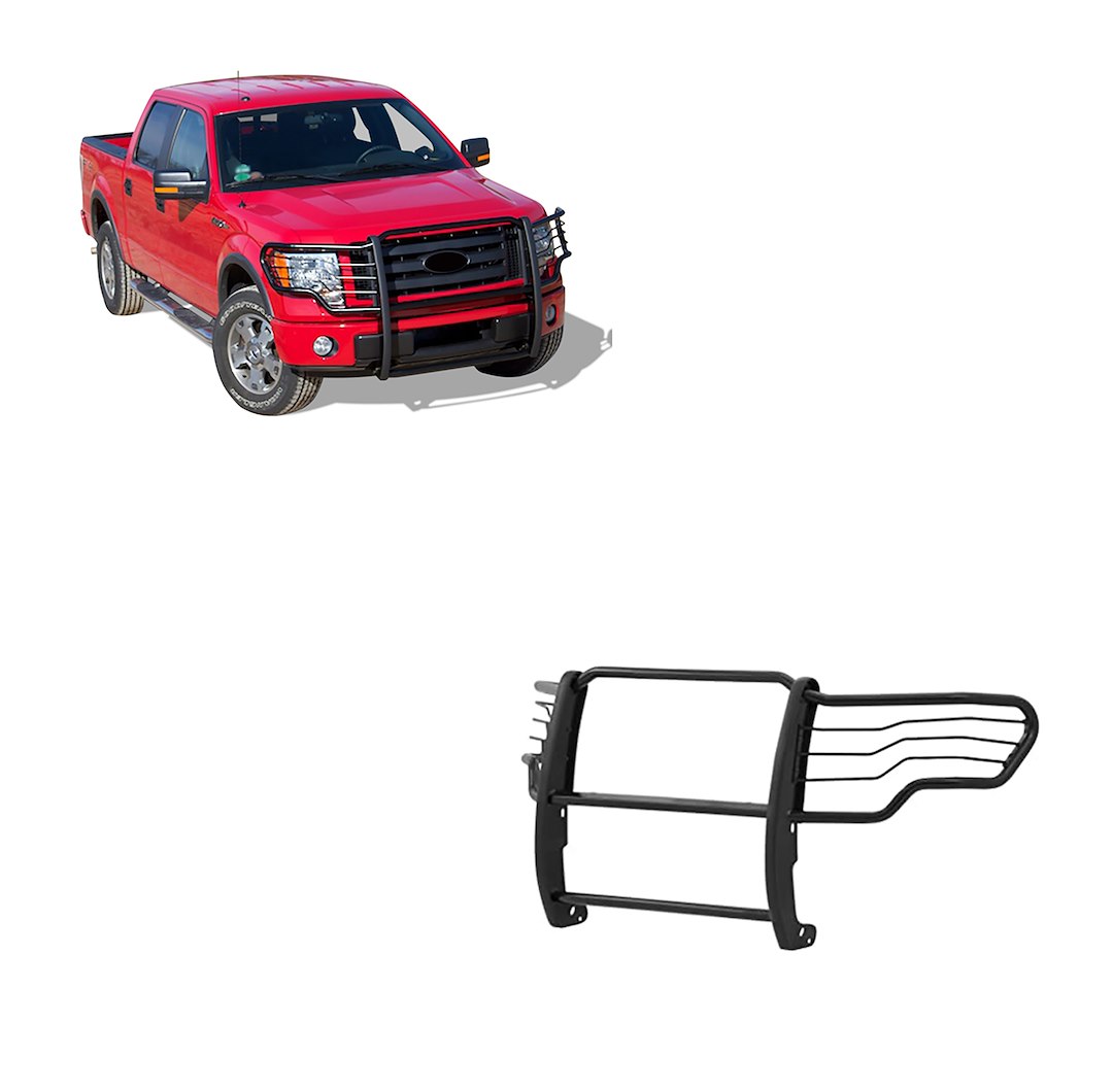 Black Horse Off Road Grille Guard, Powder Coated, Cold Rolled Steel, 1-1/2 Inch Diameter, Without Brush Guard, Without Skid Plate – 17FP30MA