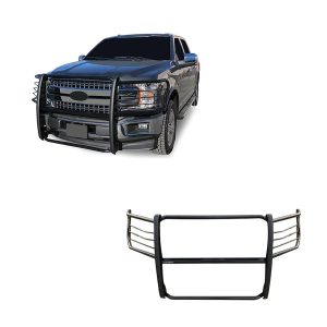 Black Horse Off Road Grille Guard, 3-Piece Modular, Powder Coated, Cold Rolled Steel, 1-1/2 Inch Diameter, With Brush Guard – 17FP32MA
