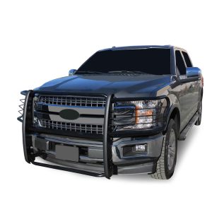Black Horse Off Road Grille Guard, 3-Piece Modular, Powder Coated, Cold Rolled Steel, 1-1/2 Inch Diameter, With Brush Guard – 17FP32MA