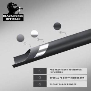Black Horse Off Road Grille Guard, Spartan ™, Semi-Gloss Powder Coat, Steel, 1.5 Inch Bar Diameter – 17FT20MA