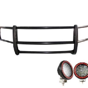 Black Horse Off Road Grille Guard, Spartan™, 3-Piece Modular, Powder Coated, Steel, 1-1/2 Inch Diameter, With Brush Guard – 17FT20MA-PLFR