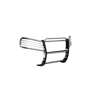Black Horse Off Road Grille Guard, 3-Piece Modular, Polished, Stainless Steel, 1-1/2 Inch Diameter, With Brush Guard, Without Skid Plate – 17GD26MSS
