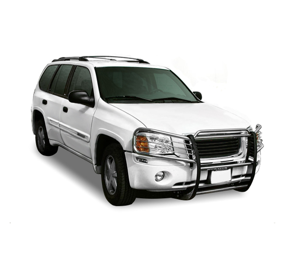 Black Horse Off Road Grille Guard, 3-Piece Modular, Polished, Stainless Steel, 1-1/2 Inch Diameter, With Brush Guard, Without Skid Plate – 17GD26MSS