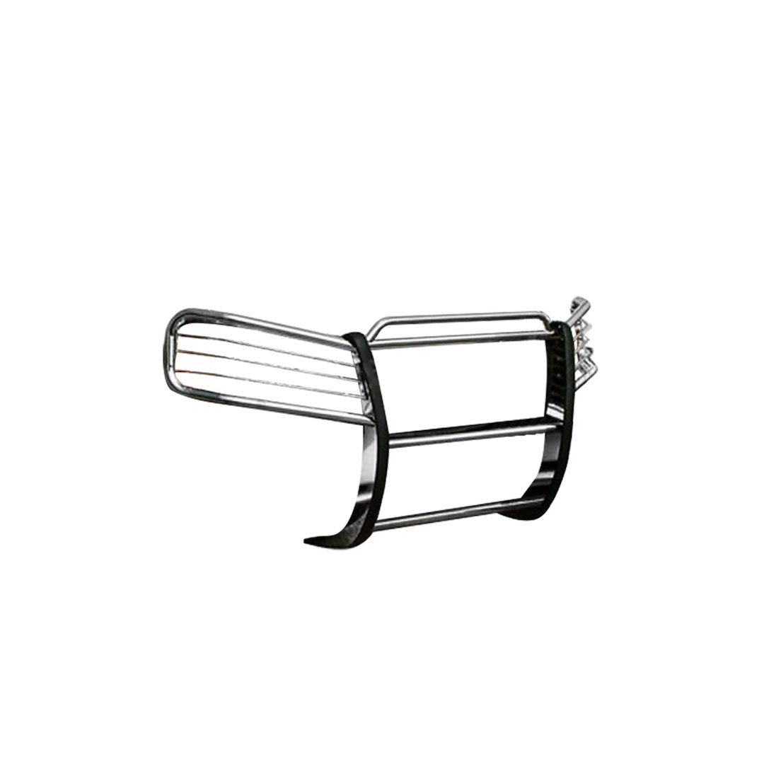 Black Horse Off Road Grille Guard, 3-Piece Modular, Polished, Stainless Steel, 1-1/2 Inch Diameter, With Brush Guard, Without Skid Plate – 17GD26MSS
