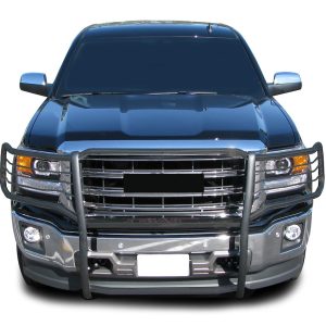 Black Horse Off Road Grille Guard, Powder Coated, Cold Rolled Steel, 1-1/2 Inch Diameter, Without Brush Guard, Without Skid Plate – 17GS12MA