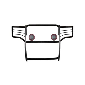 Black Horse Off Road Grille Guard, 3-Piece Modular, Powder Coated, Steel, 1-1/2 Inch Diameter, With Brush Guard, Without Skid Plate – 17GS14MA-PLFR