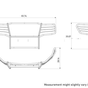 Black Horse Off Road Grille Guard, Powder Coated, Cold Rolled Steel, 1-1/2 Inch Diameter, Without Brush Guard, Without Skid Plate – 17GT20MA
