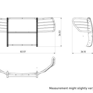 Black Horse Off Road Grille Guard, 3-Piece Modular, Polished, Stainless Steel, 1-1/2 Inch Diameter, With Brush Guard, Without Skid Plate – 17GT22MSS