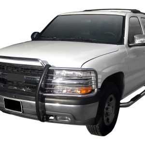 Black Horse Off Road Grille Guard, 3-Piece Modular, Polished, Stainless Steel, 1-1/2 Inch Diameter, With Brush Guard, Without Skid Plate – 17GT23MSS