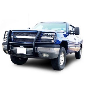 Black Horse Off Road Grille Guard, Semi-Gloss Powder Coat, Steel, With Brush Guard, Without Skid Plate, Without Step Plate – 17GT25MA