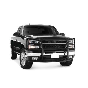 Black Horse Off Road Grille Guard, Semi-Gloss Powder Coat, Steel, With Brush Guard, Without Skid Plate, Without Step Plate – 17GT25MA