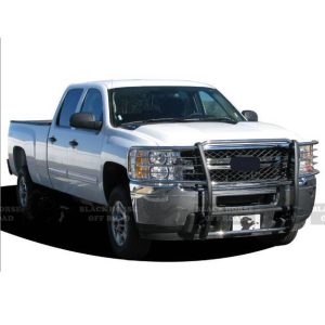 Black Horse Off Road Grille Guard, Polished, Stainless Steel, Modular, 1-1/2 Inch Diameter, With Brush Guard, Without Skid Plate – 17GT27MSS
