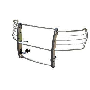 Black Horse Off Road Grille Guard, 3-Piece Modular, Polished, Stainless Steel, 1-1/2 Inch Diameter, With Brush Guard, Without Skid Plate – 17GT29MSS