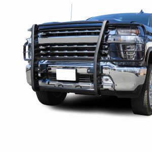 Black Horse Off Road Grille Guard, 3-Piece Modular, Semi-Gloss Powder Coat, Steel, 1.5 Inch Bar Diameter, With Brush Guard – 17GT30MA