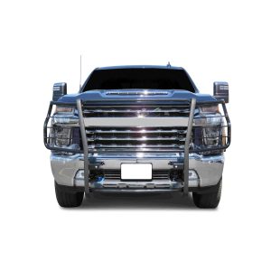Black Horse Off Road Grille Guard, 3-Piece Modular, Semi-Gloss Powder Coat, Steel, 1.5 Inch Bar Diameter, With Brush Guard – 17GT30MA