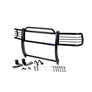 Black Horse Off Road Grille Guard, Powder Coated, Steel, Modular, 1-1/2 Inch Diameter, With Brush Guard, Without Skid Plate – 17NI26MA