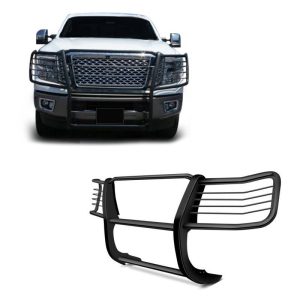 Black Horse Off Road Grille Guard, 3-Piece Modular, Powder Coated, Steel, 1-1/2 Inch Diameter, With Brush Guard, Without Skid Plate – 17NR27MA