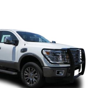 Black Horse Off Road Grille Guard, 3-Piece Modular, Powder Coated, Steel, 1-1/2 Inch Diameter, With Brush Guard, Without Skid Plate – 17NR27MA