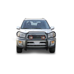Black Horse Off Road Grille Guard, 3-Piece Modular, Powder Coated, Steel, 1-1/2 Inch Diameter, With Brush Guard, Without Skid Plate – 17TH26MA-PLFR