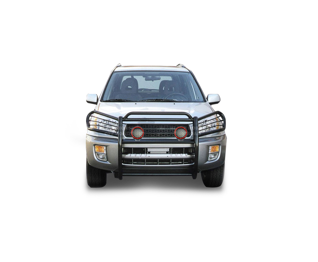 Black Horse Off Road Grille Guard, 3-Piece Modular, Powder Coated, Steel, 1-1/2 Inch Diameter, With Brush Guard, Without Skid Plate – 17TH26MA-PLFR