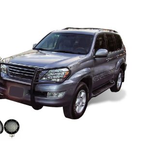 Black Horse Off Road Grille Guard, 3-Piece Modular, Powder Coated, Steel, 1-1/2 Inch Diameter, With Brush Guard, Without Skid Plate – 17TU26MA-PLFB